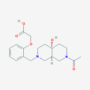 molecular formula C19H26N2O5 B5675361 (2-{[(4aR*,8aR*)-7-acetyl-4a-hydroxyoctahydro-2,7-naphthyridin-2(1H)-yl]methyl}phenoxy)acetic acid 