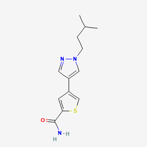 molecular formula C13H17N3OS B5675392 4-[1-(3-methylbutyl)-1H-pyrazol-4-yl]thiophene-2-carboxamide 