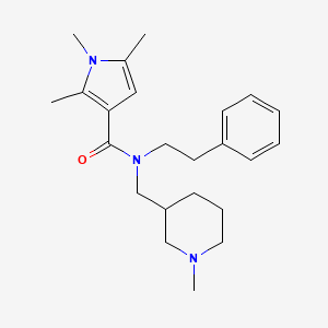 molecular formula C23H33N3O B5675407 1,2,5-trimethyl-N-[(1-methylpiperidin-3-yl)methyl]-N-(2-phenylethyl)-1H-pyrrole-3-carboxamide 