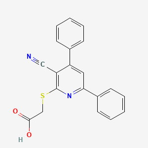 molecular formula C20H14N2O2S B5675415 [(3-cyano-4,6-diphenyl-2-pyridinyl)thio]acetic acid 