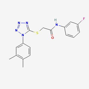 2-{[1-(3,4-dimethylphenyl)-1H-tetrazol-5-yl]thio}-N-(3-fluorophenyl)acetamide