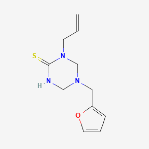 molecular formula C11H15N3OS B5675438 1-allyl-5-(2-furylmethyl)-1,3,5-triazinane-2-thione 