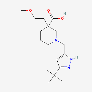 molecular formula C17H29N3O3 B5675439 1-[(5-tert-butyl-1H-pyrazol-3-yl)methyl]-3-(2-methoxyethyl)-3-piperidinecarboxylic acid 
