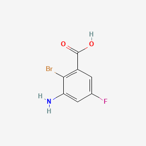 molecular formula C7H5BrFNO2 B567545 3-氨基-2-溴-5-氟苯甲酸 CAS No. 1343343-57-6