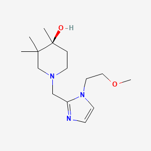 molecular formula C15H27N3O2 B5675471 (4S)-1-{[1-(2-methoxyethyl)-1H-imidazol-2-yl]methyl}-3,3,4-trimethyl-4-piperidinol 
