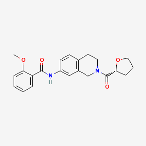molecular formula C22H24N2O4 B5675484 2-methoxy-N-{2-[(2R)-tetrahydrofuran-2-ylcarbonyl]-1,2,3,4-tetrahydroisoquinolin-7-yl}benzamide 
