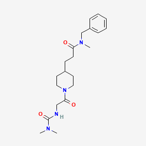 molecular formula C21H32N4O3 B5675491 N-benzyl-3-(1-{N-[(dimethylamino)carbonyl]glycyl}piperidin-4-yl)-N-methylpropanamide 