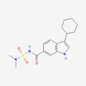 molecular formula C17H23N3O3S B567551 3-Cyclohexyl-N-(N,N-dimethylsulfamoyl)-1H-indole-6-carboxamide CAS No. 1251033-29-0