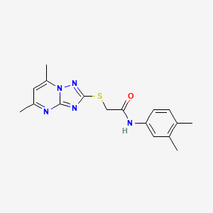molecular formula C17H19N5OS B5675514 N-(3,4-dimethylphenyl)-2-[(5,7-dimethyl[1,2,4]triazolo[1,5-a]pyrimidin-2-yl)thio]acetamide 