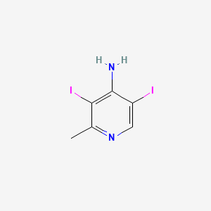 molecular formula C6H6I2N2 B567553 3,5-Diiodo-2-methylpyridin-4-amine CAS No. 1227266-99-0