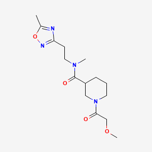molecular formula C15H24N4O4 B5675544 1-(methoxyacetyl)-N-methyl-N-[2-(5-methyl-1,2,4-oxadiazol-3-yl)ethyl]-3-piperidinecarboxamide 