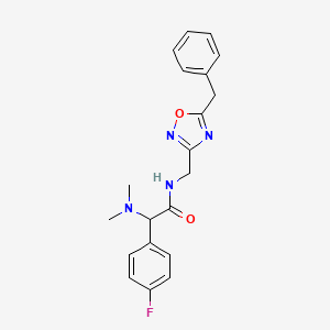 molecular formula C20H21FN4O2 B5675551 N-[(5-benzyl-1,2,4-oxadiazol-3-yl)methyl]-2-(dimethylamino)-2-(4-fluorophenyl)acetamide 