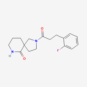 2-[3-(2-fluorophenyl)propanoyl]-2,7-diazaspiro[4.5]decan-6-one