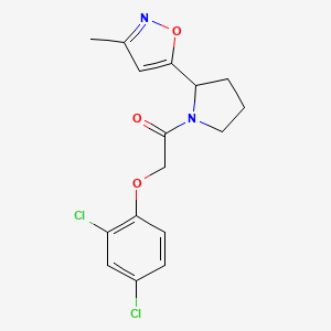 molecular formula C16H16Cl2N2O3 B5675565 5-{1-[(2,4-dichlorophenoxy)acetyl]-2-pyrrolidinyl}-3-methylisoxazole 