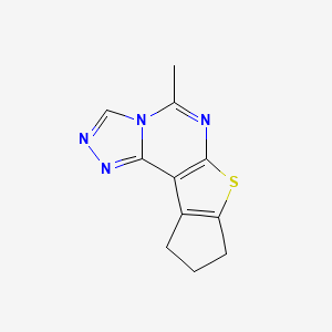 molecular formula C11H10N4S B5675584 5-methyl-9,10-dihydro-8H-cyclopenta[4,5]thieno[3,2-e][1,2,4]triazolo[4,3-c]pyrimidine 