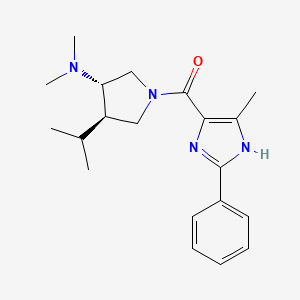 molecular formula C20H28N4O B5675607 (3S*,4R*)-4-isopropyl-N,N-dimethyl-1-[(5-methyl-2-phenyl-1H-imidazol-4-yl)carbonyl]-3-pyrrolidinamine 