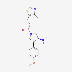 molecular formula C20H27N3O2S B5675632 (3S*,4R*)-4-(4-methoxyphenyl)-N,N-dimethyl-1-[3-(4-methyl-1,3-thiazol-5-yl)propanoyl]-3-pyrrolidinamine 