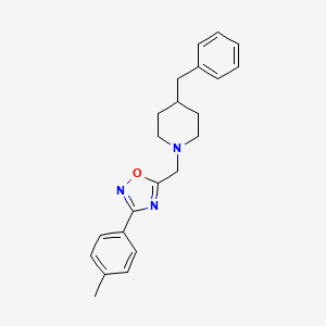 molecular formula C22H25N3O B5675638 4-benzyl-1-{[3-(4-methylphenyl)-1,2,4-oxadiazol-5-yl]methyl}piperidine 