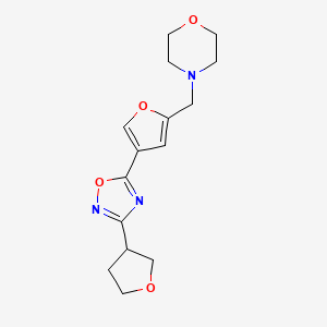molecular formula C15H19N3O4 B5675652 4-({4-[3-(tetrahydrofuran-3-yl)-1,2,4-oxadiazol-5-yl]-2-furyl}methyl)morpholine 
