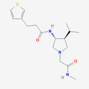 molecular formula C17H27N3O2S B5675657 N-{rel-(3R,4S)-4-isopropyl-1-[2-(methylamino)-2-oxoethyl]-3-pyrrolidinyl}-3-(3-thienyl)propanamide hydrochloride 