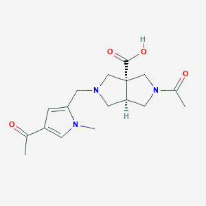 molecular formula C17H23N3O4 B5675663 (3aR*,6aR*)-2-acetyl-5-[(4-acetyl-1-methyl-1H-pyrrol-2-yl)methyl]hexahydropyrrolo[3,4-c]pyrrole-3a(1H)-carboxylic acid 