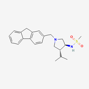 molecular formula C22H28N2O2S B5675666 N-[(3S*,4R*)-1-(9H-fluoren-2-ylmethyl)-4-isopropylpyrrolidin-3-yl]methanesulfonamide 