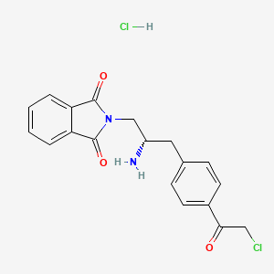 molecular formula C19H18Cl2N2O3 B567567 (S)-2-(2-aMino-3-(4-(2-chloroacetyl)phenyl)propyl)isoindoline-1,3-dione (Hydrochloride) CAS No. 1240137-75-0