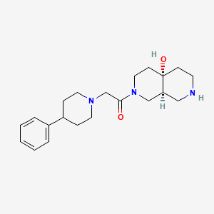 molecular formula C21H31N3O2 B5675678 rel-(4aS,8aS)-2-[(4-phenyl-1-piperidinyl)acetyl]octahydro-2,7-naphthyridin-4a(2H)-ol dihydrochloride 