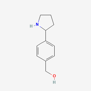 molecular formula C11H15NO B567568 (4-(Pyrrolidin-2-yl)phenyl)methanol CAS No. 1270394-82-5