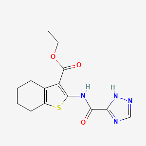molecular formula C14H16N4O3S B5675683 ethyl 2-[(1H-1,2,4-triazol-3-ylcarbonyl)amino]-4,5,6,7-tetrahydro-1-benzothiophene-3-carboxylate 