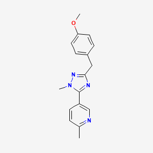 molecular formula C17H18N4O B5675686 5-[3-(4-methoxybenzyl)-1-methyl-1H-1,2,4-triazol-5-yl]-2-methylpyridine 