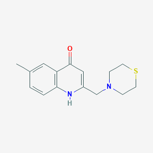 molecular formula C15H18N2OS B5675694 6-methyl-2-(thiomorpholin-4-ylmethyl)quinolin-4-ol 