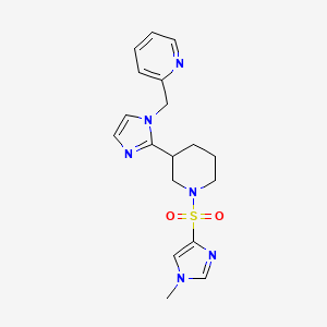 molecular formula C18H22N6O2S B5675724 2-[(2-{1-[(1-methyl-1H-imidazol-4-yl)sulfonyl]piperidin-3-yl}-1H-imidazol-1-yl)methyl]pyridine 