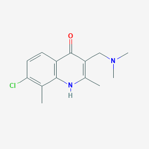 molecular formula C14H17ClN2O B5675730 7-chloro-3-[(dimethylamino)methyl]-2,8-dimethyl-4-quinolinol 