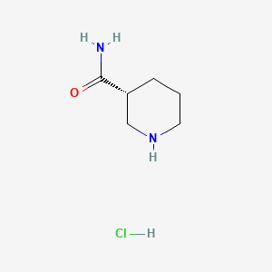 molecular formula C6H13ClN2O B567575 (R)-Piperidine-3-carboxamide hydrochloride CAS No. 1214903-21-5