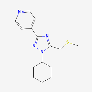 molecular formula C15H20N4S B5675752 4-{1-cyclohexyl-5-[(methylthio)methyl]-1H-1,2,4-triazol-3-yl}pyridine 