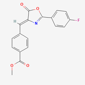 molecular formula C18H12FNO4 B5675756 methyl 4-{[2-(4-fluorophenyl)-5-oxo-1,3-oxazol-4(5H)-ylidene]methyl}benzoate 