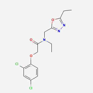 molecular formula C15H17Cl2N3O3 B5675766 2-(2,4-dichlorophenoxy)-N-ethyl-N-[(5-ethyl-1,3,4-oxadiazol-2-yl)methyl]acetamide 