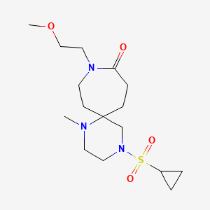 molecular formula C16H29N3O4S B5675774 4-(cyclopropylsulfonyl)-9-(2-methoxyethyl)-1-methyl-1,4,9-triazaspiro[5.6]dodecan-10-one 