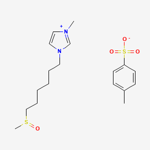molecular formula C18H28N2O4S2 B567578 1-Methyl-3-[6-(methylsulfinyl)hexyl]imidazolium p-Toluenesulfonate CAS No. 1352947-66-0