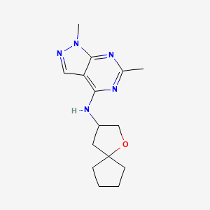 molecular formula C15H21N5O B5675783 1,6-dimethyl-N-1-oxaspiro[4.4]non-3-yl-1H-pyrazolo[3,4-d]pyrimidin-4-amine 