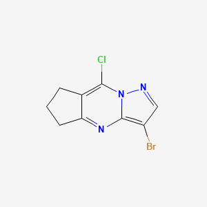 molecular formula C9H7BrClN3 B567581 3-溴-8-氯-6,7-二氢-5H-环戊[d]吡唑并[1,5-a]嘧啶 CAS No. 1310097-29-0