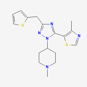 molecular formula C17H21N5S2 B5675810 1-methyl-4-[5-(4-methyl-1,3-thiazol-5-yl)-3-(2-thienylmethyl)-1H-1,2,4-triazol-1-yl]piperidine 