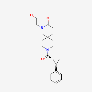 molecular formula C22H30N2O3 B5675825 2-(2-methoxyethyl)-9-{[(1R*,2R*)-2-phenylcyclopropyl]carbonyl}-2,9-diazaspiro[5.5]undecan-3-one 