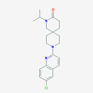 molecular formula C21H26ClN3O B5675826 9-(6-chloroquinolin-2-yl)-2-isopropyl-2,9-diazaspiro[5.5]undecan-3-one 