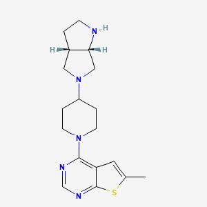 molecular formula C18H25N5S B5675845 4-{4-[rel-(3aS,6aS)-hexahydropyrrolo[3,4-b]pyrrol-5(1H)-yl]-1-piperidinyl}-6-methylthieno[2,3-d]pyrimidine dihydrochloride 