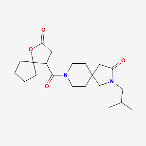 molecular formula C21H32N2O4 B5675869 2-isobutyl-8-[(2-oxo-1-oxaspiro[4.4]non-4-yl)carbonyl]-2,8-diazaspiro[4.5]decan-3-one 