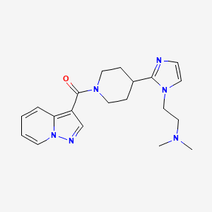 molecular formula C20H26N6O B5675887 N,N-dimethyl-2-{2-[1-(pyrazolo[1,5-a]pyridin-3-ylcarbonyl)-4-piperidinyl]-1H-imidazol-1-yl}ethanamine 