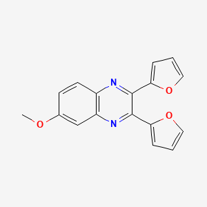 molecular formula C17H12N2O3 B5675902 2,3-di-2-furyl-6-methoxyquinoxaline 