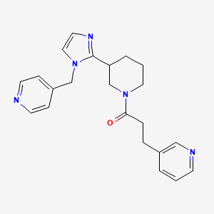 molecular formula C22H25N5O B5675916 3-(3-oxo-3-{3-[1-(pyridin-4-ylmethyl)-1H-imidazol-2-yl]piperidin-1-yl}propyl)pyridine 